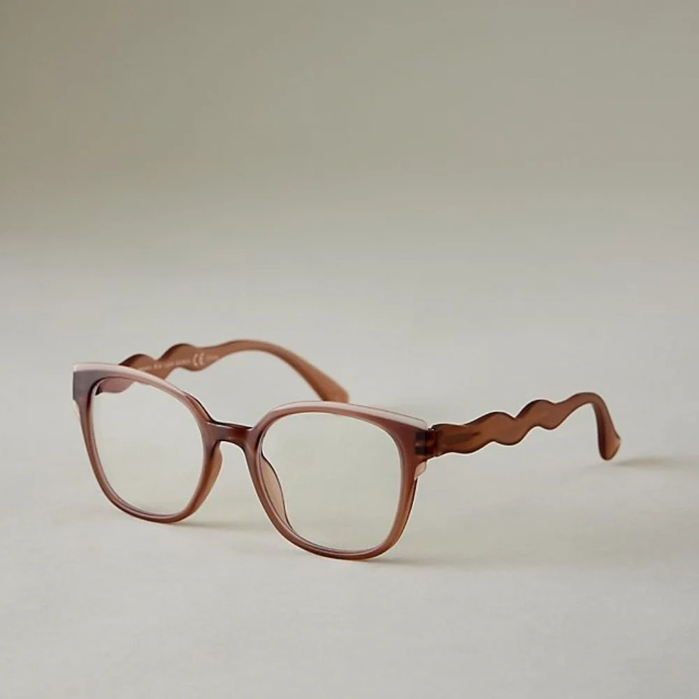 NEW from Anthropologie‎ Light Brown Blue Light Filtering Glasses +1.50